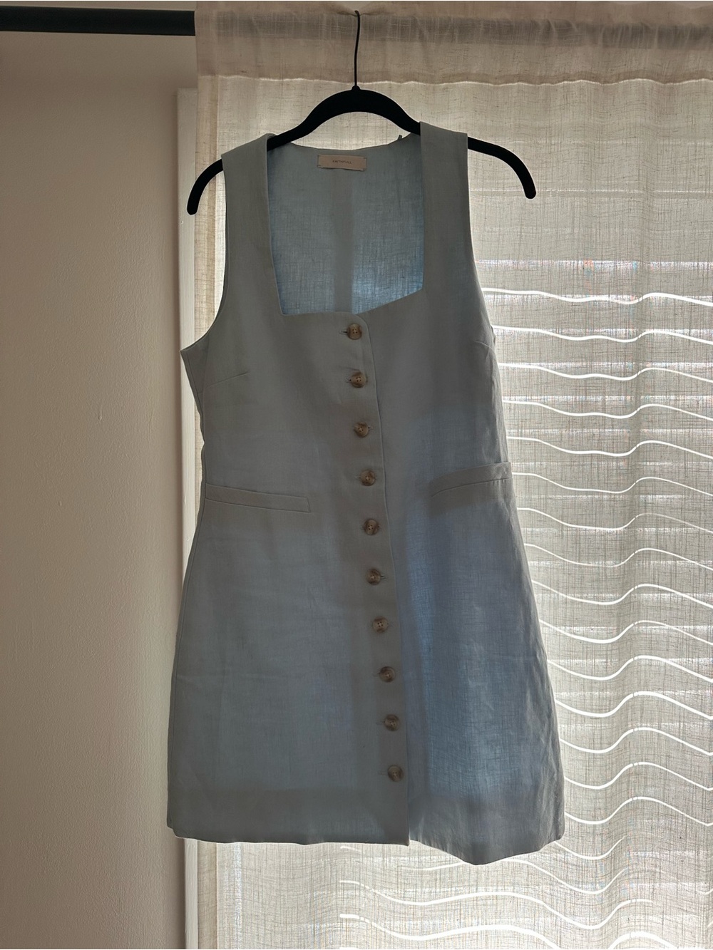 Faithfull the Brand Light Blue Mini Dress size small 4 Jacques dress - Picture 4 of 4